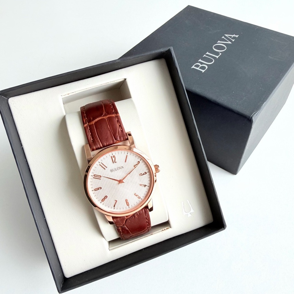 New Bulova Rose Gold Tone Dress Watch